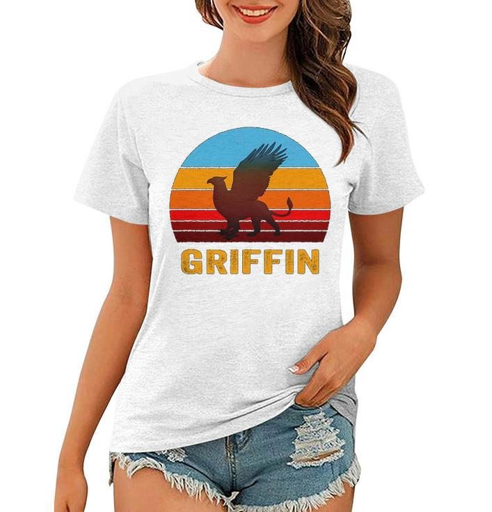 Retro Vintage Style Sunset Griffin Legendary Creature Women T-shirt