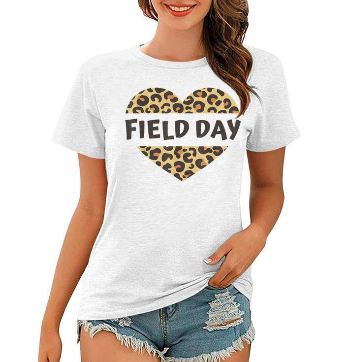 Teachers Field Day Leopard Heart Last Day Of School Kids Men  Women T-shirt