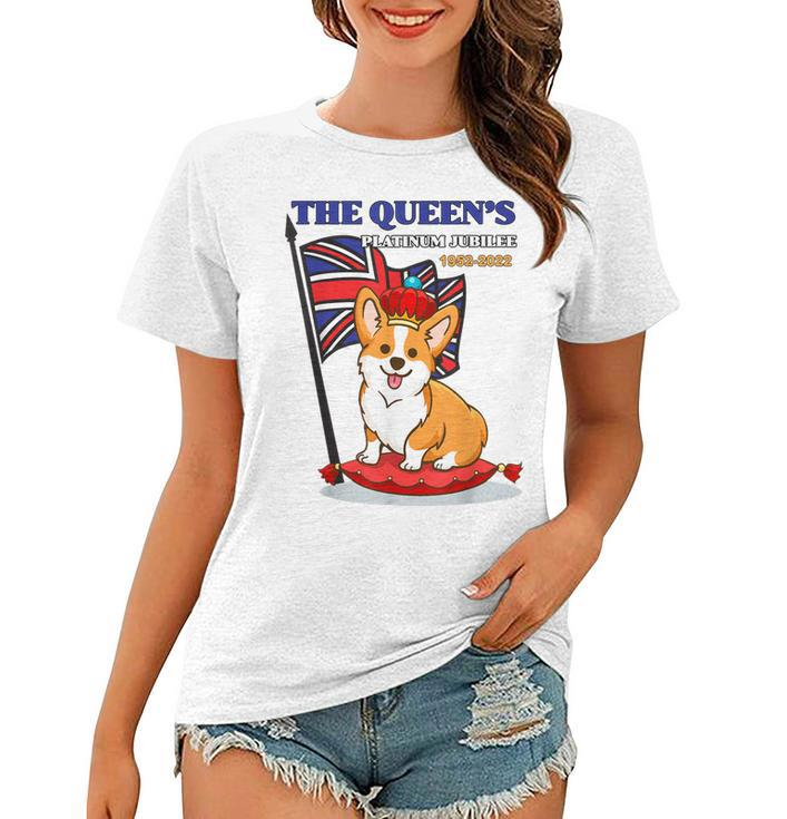 The Queen’S Platinum Jubilee 1952-2022 Corgi Union Jack  Women T-shirt
