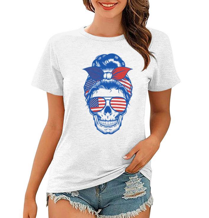 Ultra Maga Red White Blue Skull Women T-shirt