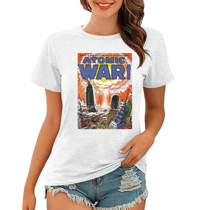 Vintage War Art-Atomic War Comic Book Nuclear War Women T-shirt