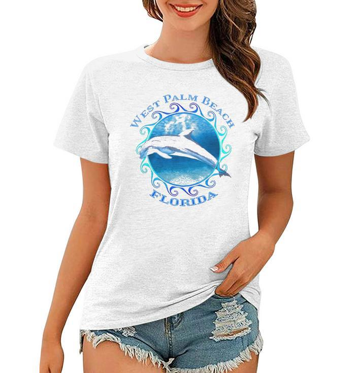 West Palm Beach Florida Vacation Souvenir Dolphin  Women T-shirt