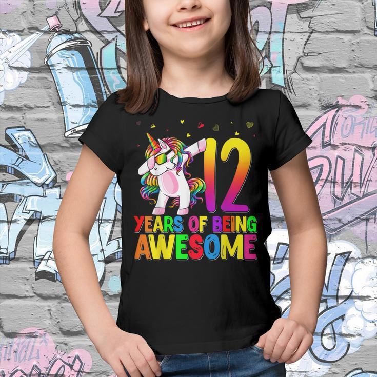 12 Years Old Birthday Unicorn Dabbing 12Th Birthday Unicorn Youth T-shirt