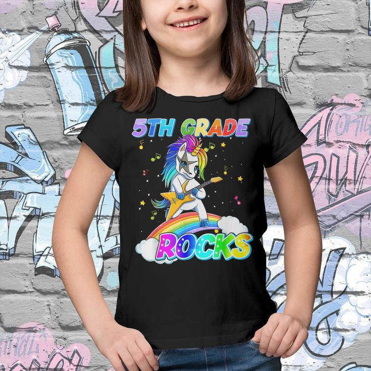 5Th Grade Rocks Unicorn Rainbow Back To School Student Kids Youth T-shirt