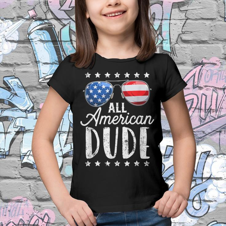 All American Dude 4Th Of July Boys Kids Sunglasses Family Youth T-shirt