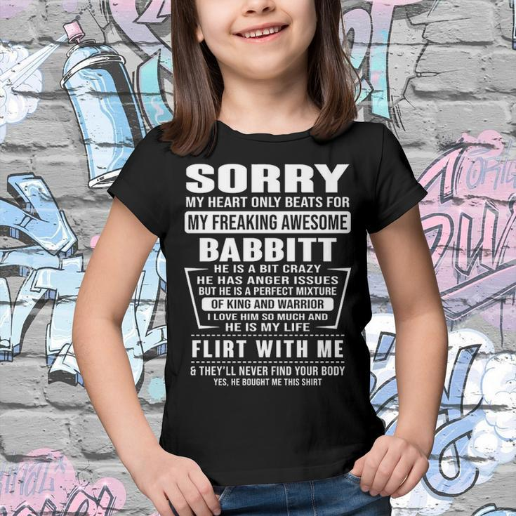 Babbitt Name Gift Sorry My Heart Only Beats For Babbitt Youth T-shirt
