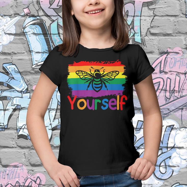 Bee Bee Bee Yourself Butterfly Gay Pride Lgbtq Funny Rainbow Bee Bee V12 Youth T-shirt