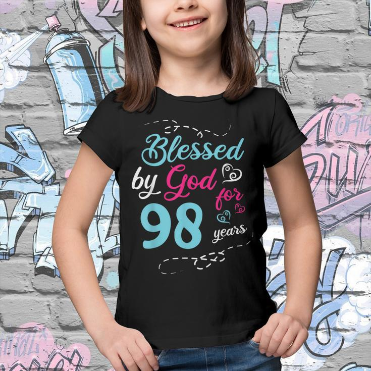 Blessed By God For 98 Years 98Th Birthday Party Celebration Youth T-shirt