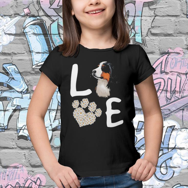 Dogs 365 Love Bernese Mountain Dog Paw Pet Rescue Youth T-shirt