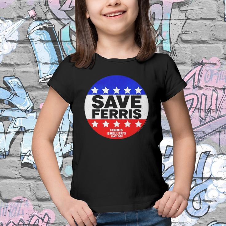 Ferris Buellers Day Off Save Ferris Badge Youth T-shirt
