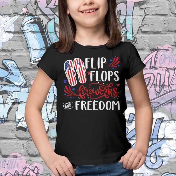 Flip Flops Fireworks And Freedom 4Th Of July V2 Youth T-shirt