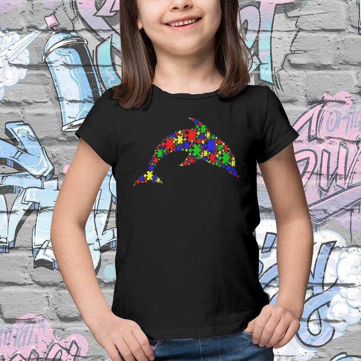 Funny Dolphin Puzzle Animals Lover Autism Awareness Youth T-shirt