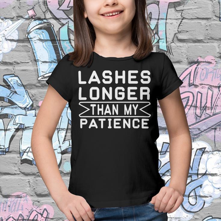 Funny Lashes Longer Than My Patience Youth T-shirt