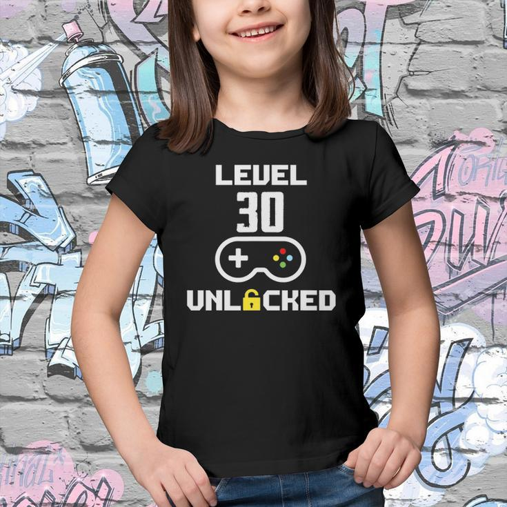 Funny Level 30 Unlocked Video Gamer 30Th Birthday Gifts Youth T-shirt