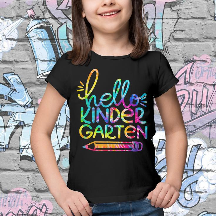 Hello Kindergarten Pencil Back To School Teacher Kid Tie Dye Youth T-shirt