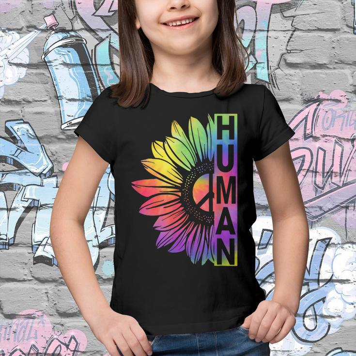 Human Sunflower Lgbt Tie Dye Flag Gay Pride Proud Lgbtq Youth T-shirt