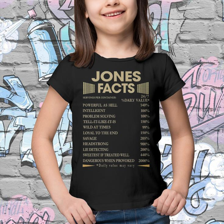 Jones Name Gift Jones Facts Youth T-shirt