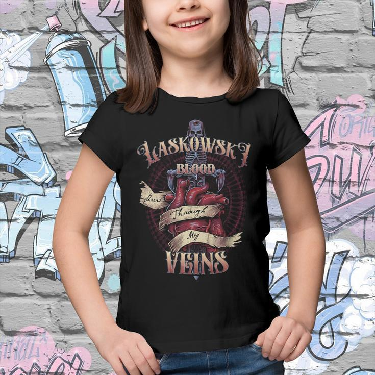 Laskowski Blood Runs Through My Veins Name Youth T-shirt