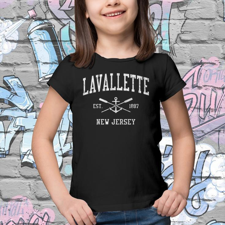 Lavallette Nj Vintage Crossed Oars & Boat Anchor Sports Youth T-shirt