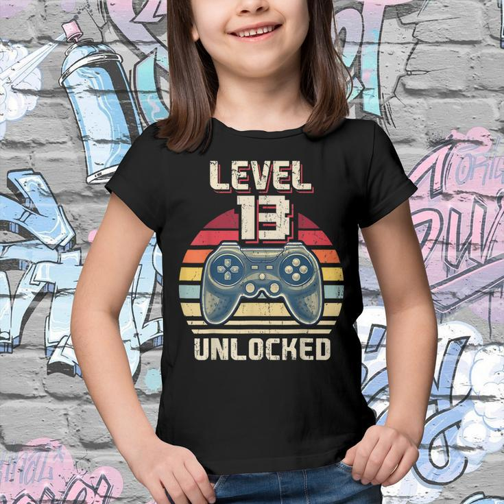Level 13 Unlocked Video Game 13Th Birthday Gamer Boys V2 Youth T-shirt