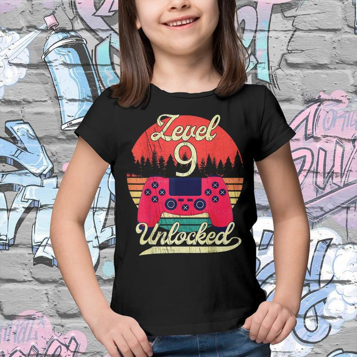 Level 9 Unlocked Boys Girls Bday Video Gamer 9Th Birthday Youth T-shirt