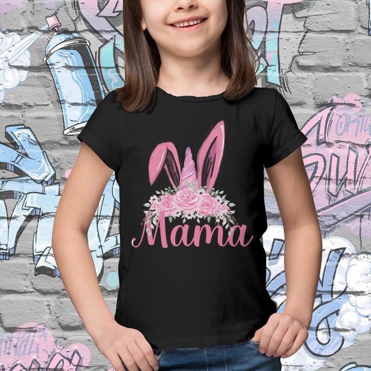 Mama Floral Leopard Bunny Easter Happy Easter Mothers Day Youth T-shirt