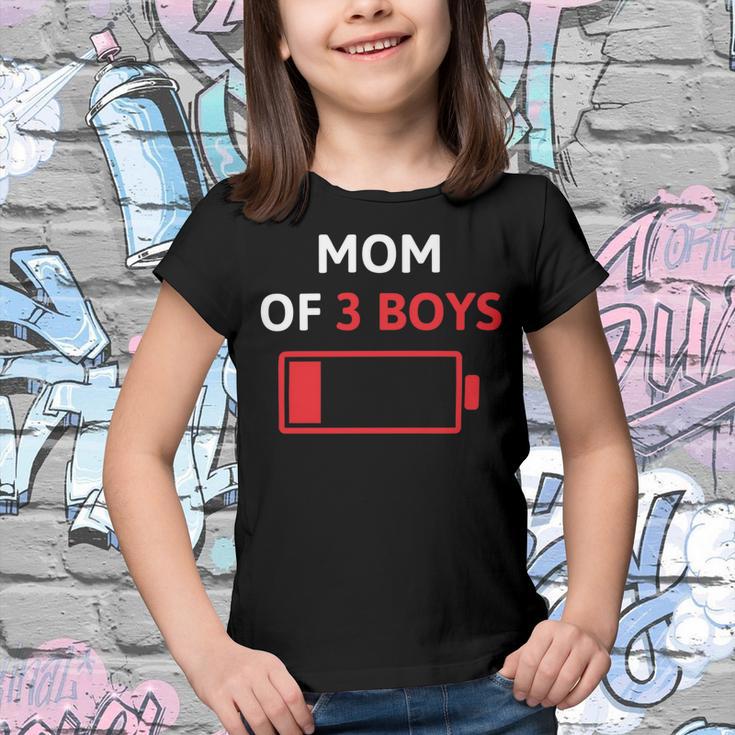 Mom Of 3 Boys Mothers Day Low Battery Youth T-shirt