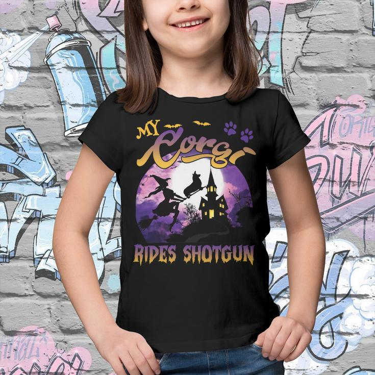 My Corgi Rides Shotgun Cool Halloween Protector Witch Dog V3 Youth T-shirt