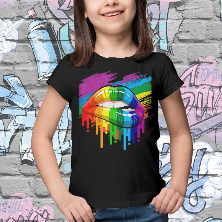 Rainbow Lips Lgbt Pride Month Rainbow Flag Youth T-shirt