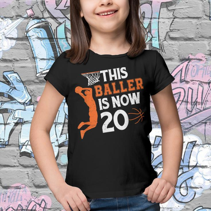 This Baller Is Now 20 Basketball 20Th Birthday Sport Youth T-shirt