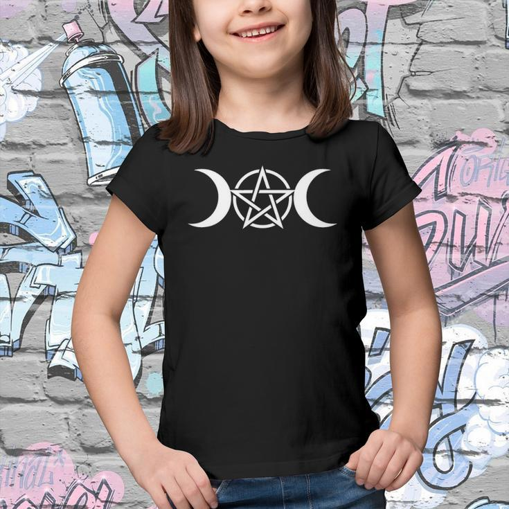 Triple Moon Goddess Wicca Pentacle Youth T-shirt