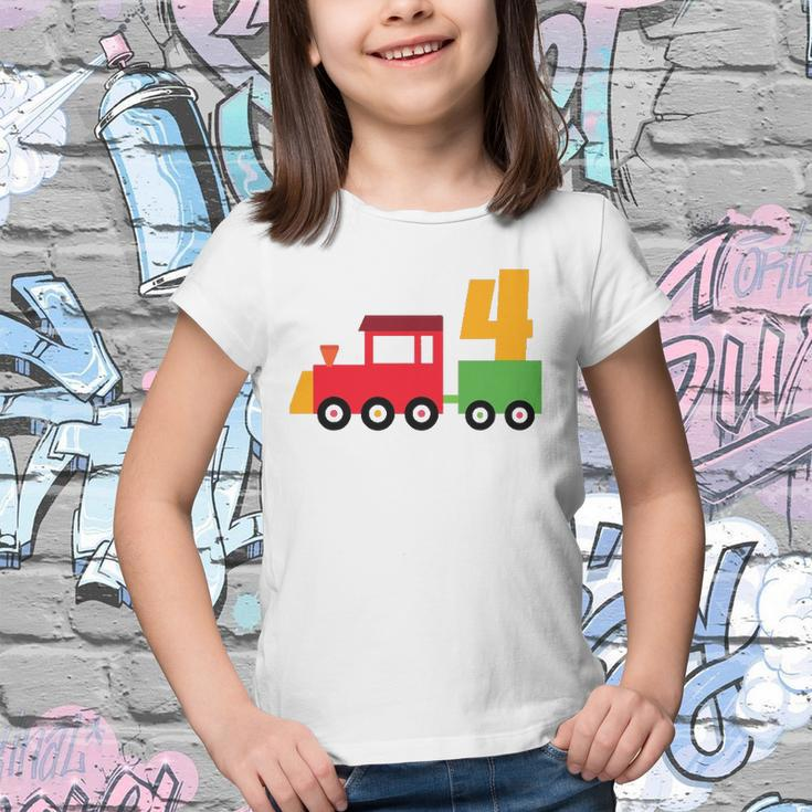 4Th Birthday Trains Theme Party 4 Years Old Boy Toddler Boys Youth T-shirt