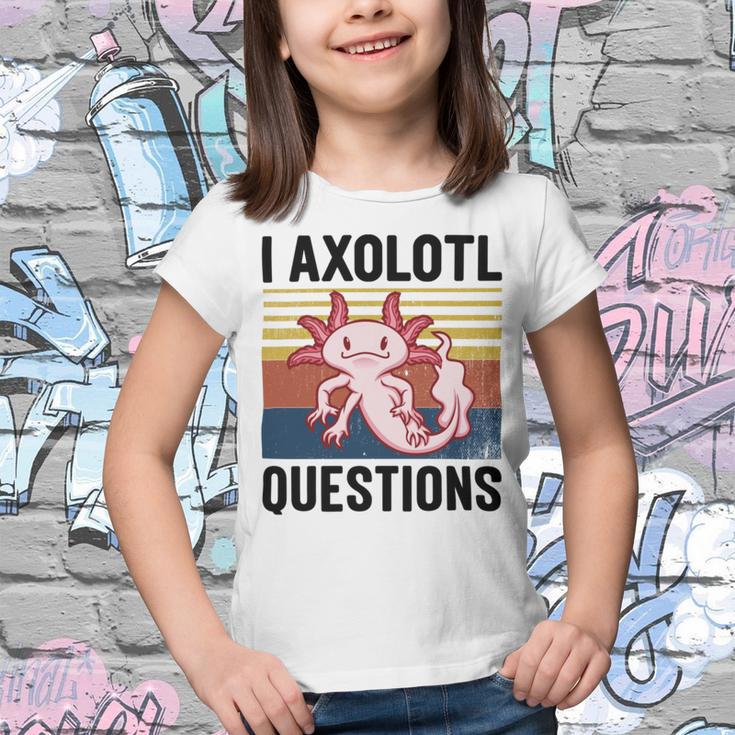 Axolotl Questions I Ask A Lot Of Questions Pun Vintage Youth T-shirt