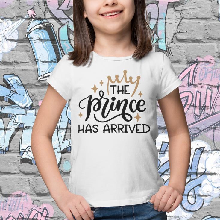 Baby Shower Text Design The Prince Has Arrived Youth T-shirt