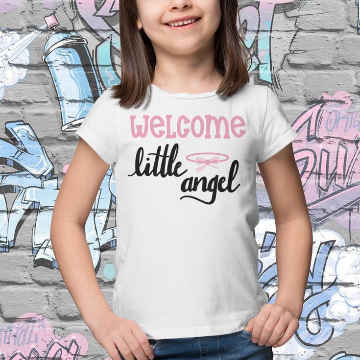 Baby Shower Text Design Welcome Little Angel Youth T-shirt