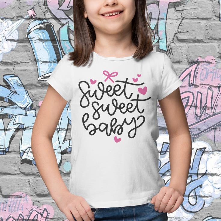 Baby Shower Text Pink Heart Ribbon Design Sweet Sweet Baby Youth T-shirt