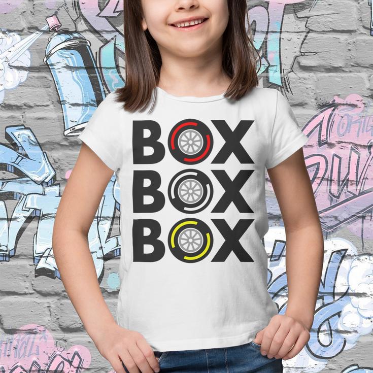 Box Box Box F1 Tyre Compound Design V2 Youth T-shirt