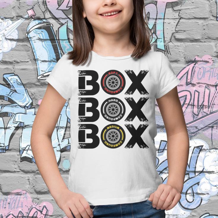 Box Box Box F1 Tyre Compound V2 Design Youth T-shirt