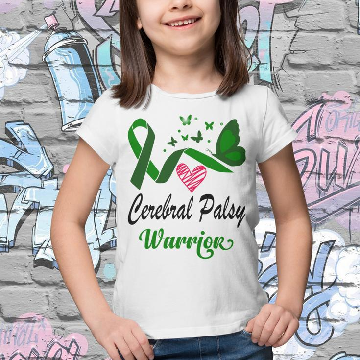 Cerebral Palsy Warrior Butterfly Green Ribbon Cerebral Palsy Cerebral Palsy Awareness Youth T-shirt