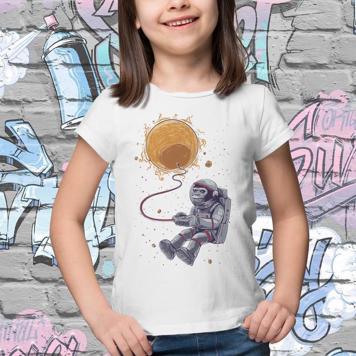 Funny Astronaut Monkey Blowing Sun V2 Youth T-shirt