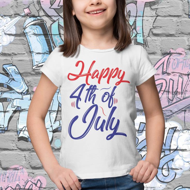 Happy 4Th Of July Dark Red Blue Text Youth T-shirt