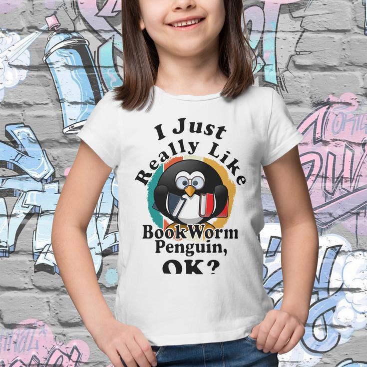 I Really Like Book Worm Penguin Ok Youth T-shirt