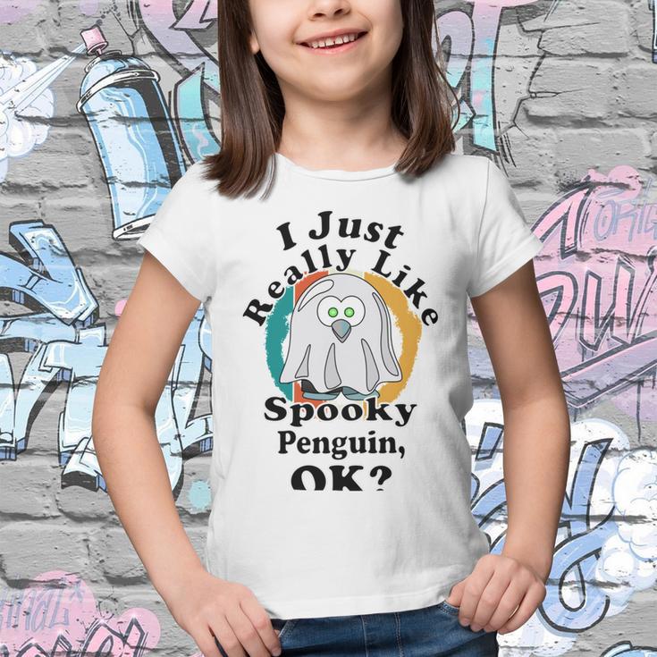 I Really Like Spooky Penguin Ok Youth T-shirt