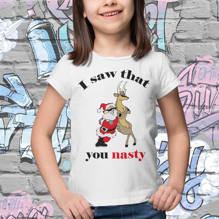 I Saw That You Nasty Red Santa Youth T-shirt