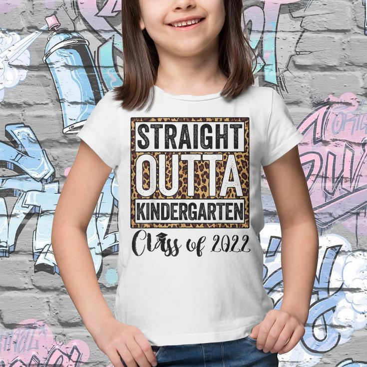 Leopard Straight Outta Kindergarten Kids 2022 Graduation Youth T-shirt