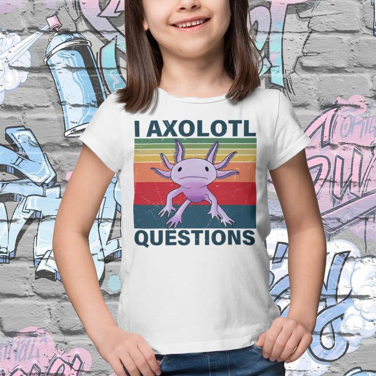 Retro I Axolotl Questions Funny Cute Axolotl Youth T-shirt