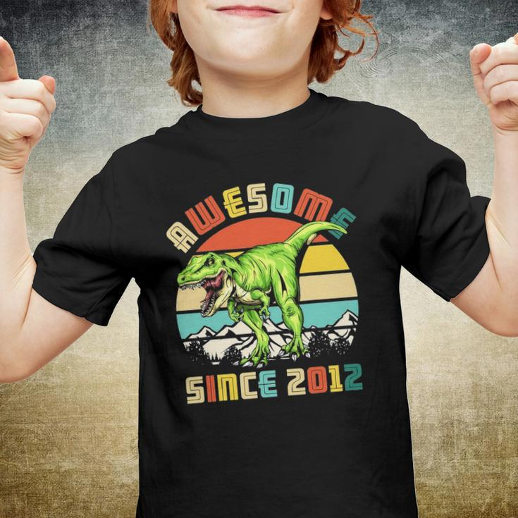 10Th Birthday Dinosaur 10 Years Old Boy Awesome Since 2012 Bday Youth T-shirt