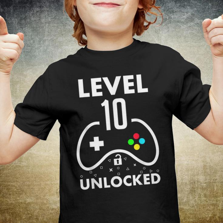 10Th Birthday Level 10 Unlocked Video Gamer Birthday Youth T-shirt