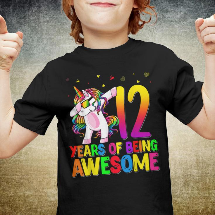 12 Years Old Birthday Unicorn Dabbing 12Th Birthday Unicorn Youth T-shirt