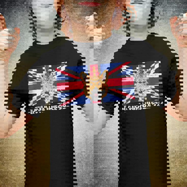 70Th Anniversary Platinum Jubilee Cute Corgi Youth T-shirt 70Th Anniversary Platinum Jubilee Cute Corgi Youth T-shirt